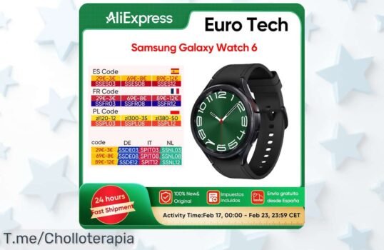 Descubre el Samsung Galaxy Watch 6 a un precio loco: estilo y tecnología en tu muñeca Aprovecha este ofertón limitado y no dejes pasar esta oportunidad única