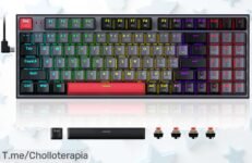 Descubre el Teclado Mecánico Redragon K636GLR-R, un ofertón con retroiluminación arcoíris que te hará brillar en tus partidas ¡No pierdas esta oportunidad única y compra ya!
