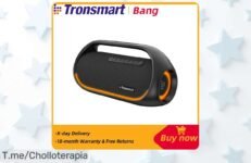 Descubre el Tronsmart Bang: altavoz Bluetooth con audio HiRes y graves potentes a un precio loco ¡Aprovecha esta oferta limitada y controla tu música ya!