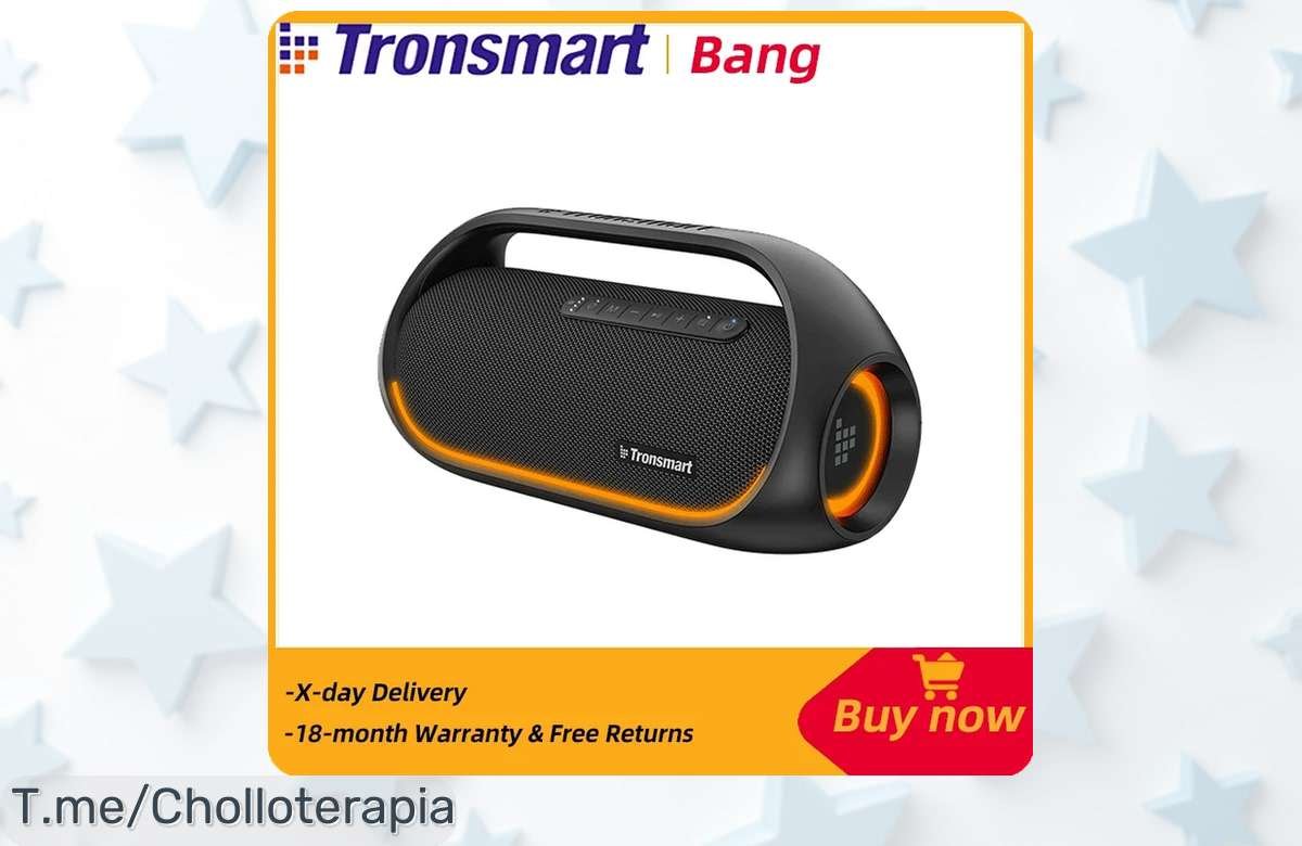 Descubre el Tronsmart Bang: altavoz Bluetooth con audio HiRes y graves potentes a un precio loco. ¡Aprovecha esta oferta limitada y controla tu música ya!