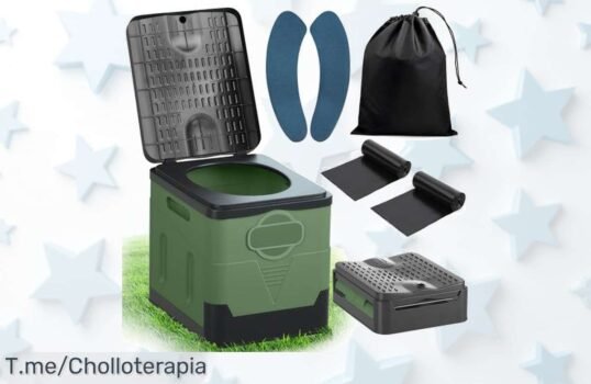 Descubre el WC portátil plegable Saixuan, ¡super chollo con gran soporte y 24 bolsas! Aprovecha este ofertón único antes de que se agote, no te quedes sin el tuyo