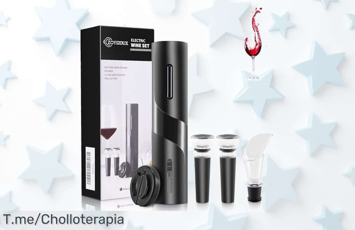 Descubre el abridor de vino 4 en 1 a precio loco, ¡incluye cortador y tapón! Sorprende a tus amigos con estilo. Aprovecha este ofertón antes de que se agote.