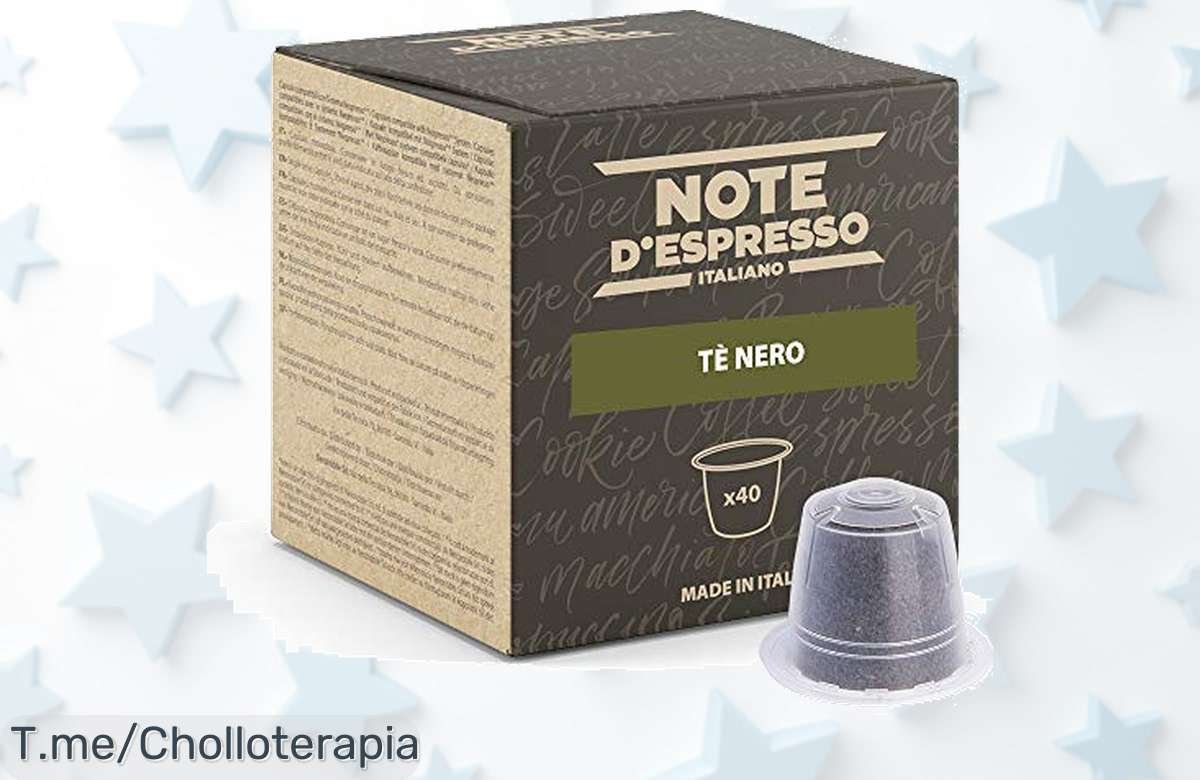 Descubre el chollo del té negro en cápsulas: 40 unidades de sabor italiano que conservan todos los aromas. ¡Aprovecha esta oferta espectacular antes de que se agote!