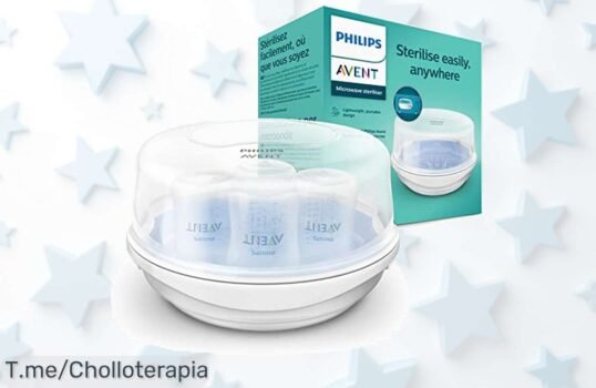 Descubre el esterilizador a vapor Philips Avent que desinfecta en un abrir y cerrar de ojos, ¡con precio loco! No te quedes sin él, aprovecha este ofertón antes de que se agote