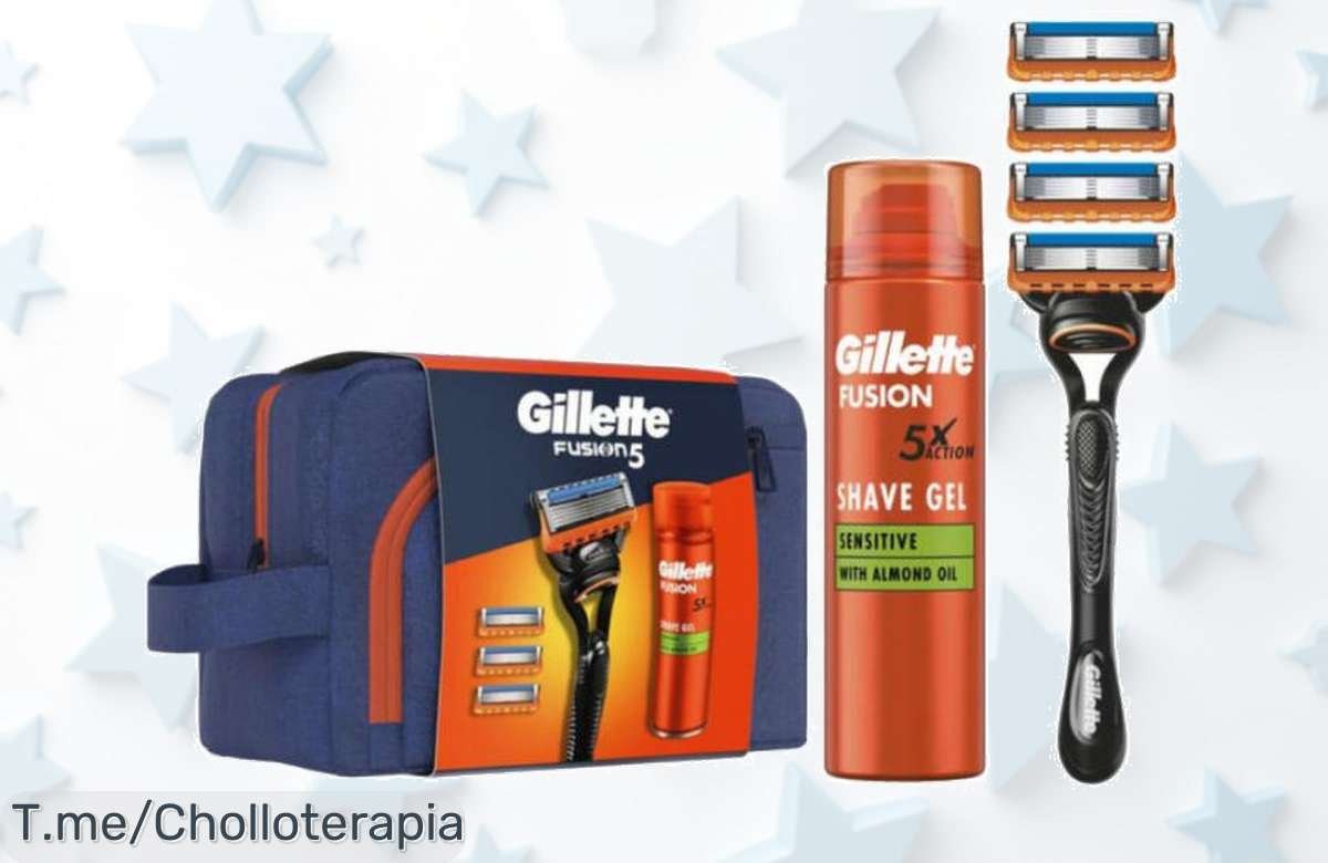 Descubre el kit Gillette que transformará tu rutina: maquinilla Fusion 5, gel de afeitar y cargadores en un super chollo. ¡Hazte con el tuyo ahora antes de que se agote!