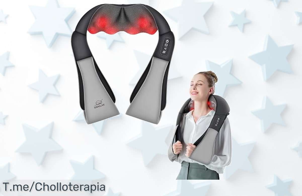 Descubre el masajeador de cuello Snailax y siente un alivio inmediato con su calor 4D. Aprovecha el ofertón exclusivo, ¡regálate bienestar antes que se agote!