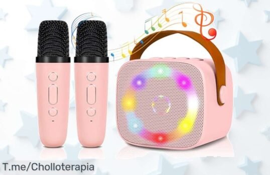 Descubre el micrófono karaoke que hará brillar tus fiestas, con 2 inalámbricos y luces LED ¡Aprovecha este mega chollo antes de que se agote!