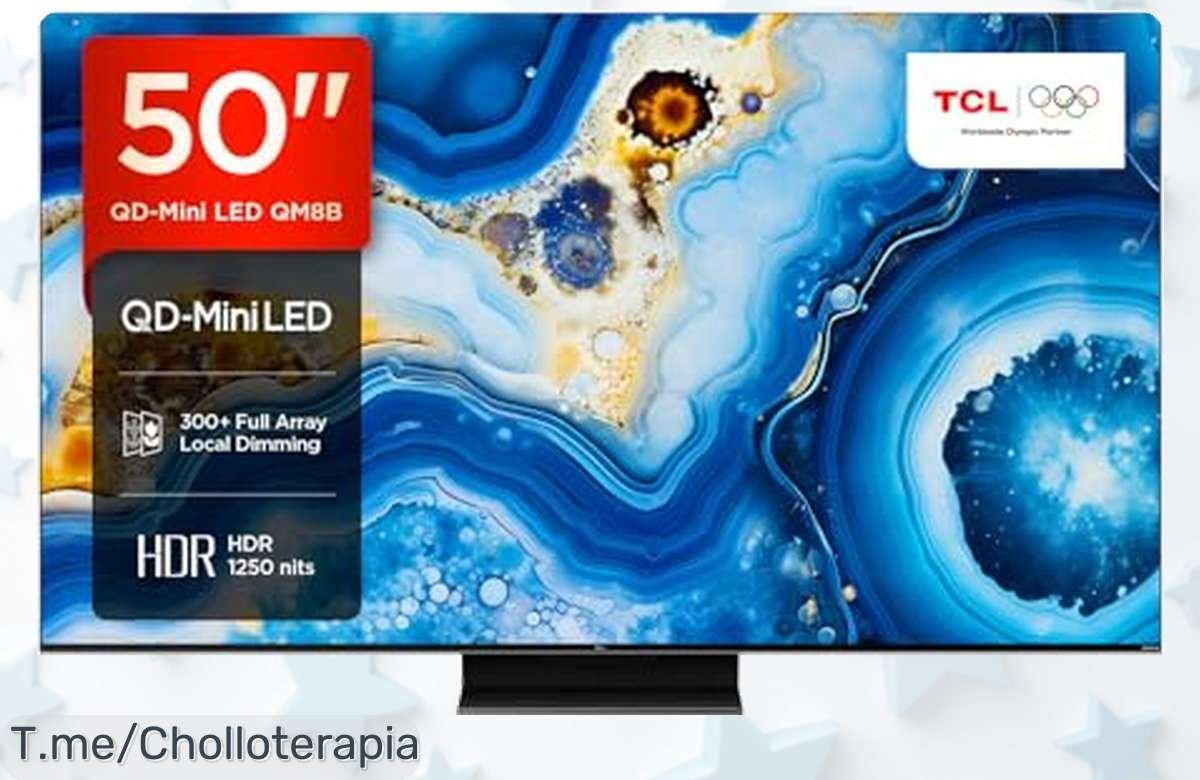 Descubre el ofertón de TCL 50QM8B TV MiniLED: colores vibrantes y sonido Dolby Atmos te esperan. Vive la diversión al máximo, ¡aprovéchalo antes de que se acabe!