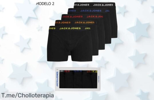 Descubre el ofertón del año: Pack de 5 Boxers Jack & Jones en algodón suave y elastano, solo por tiempo limitado ¡No te quedes sin tu precio loco!