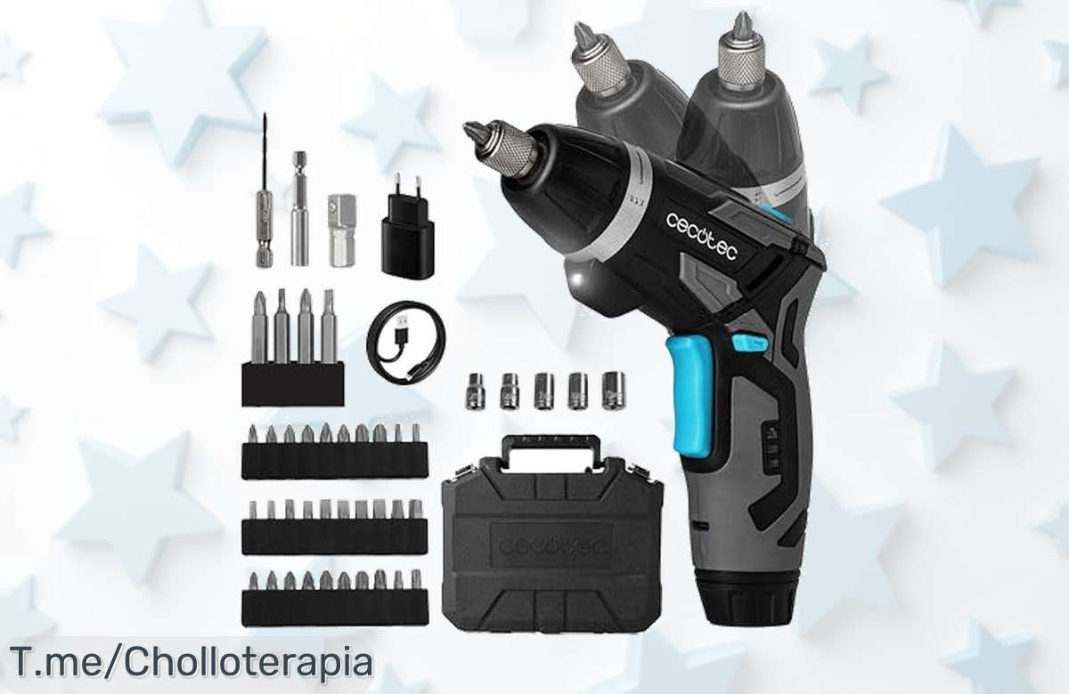 Descubre el ofertón del atornillador 2 en 1 a batería Cecotec, con súper potencia y luz LED para trabajar sin esfuerzo. ¡Compra ahora antes de que se agote esta ganga!