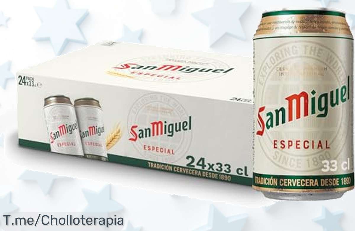 Descubre el sabor inigualable de San Miguel Especial Lager con este super chollo de 24 latas, refresca tus momentos y actúa rápido antes que se agoten ¡No te lo pierdas!