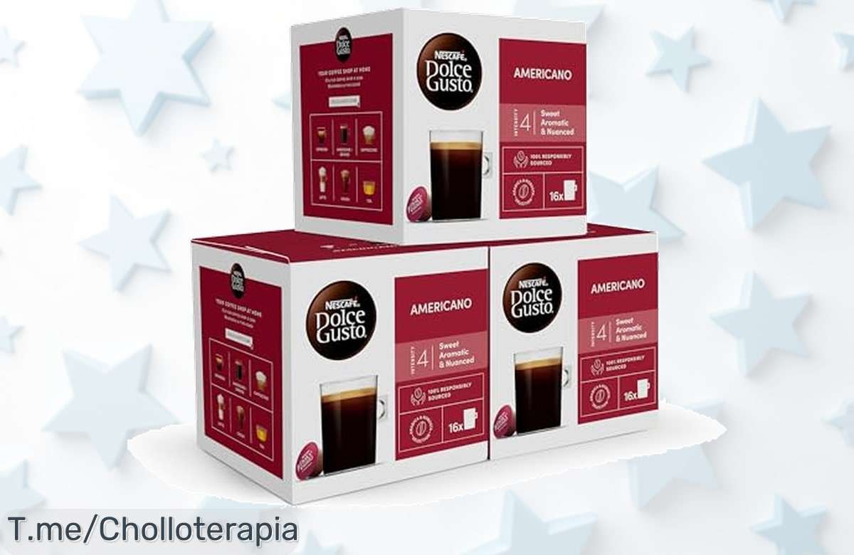 Descubre el sabor intenso de NESCAFÉ Dolce Gusto Lungo Americano en 48 cápsulas y transforma tus mañanas con este ofertón exclusivo, ¡aprovecha antes que se agote!