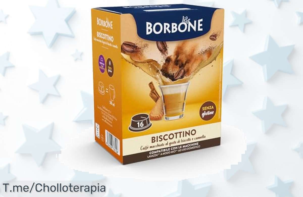 Descubre el sabor mágico de las Cápsulas Café Borbone: mezcla única de canela y galleta. Aprovecha este super chollo limitado y compra ya tus 96 cápsulas irresistibles.