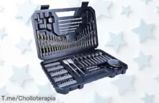 Descubre el set de brocas y puntas más completo con 103 unidades, un super chollo que hará tu vida fácil ¡No pierdas esta oferta única y cómpralo ya!
