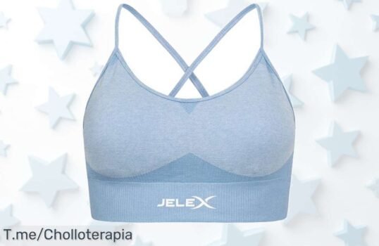 Descubre el sujetador deportivo JELEX Angelina en azul, ligero y flexible: ¡entrena cómoda y luce espectacular! Aprovecha esta oferta exclusiva antes de que se acabe