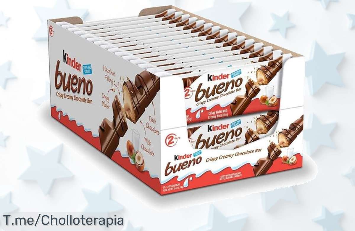 Descubre el super chollo de Kinder Bueno ¡30 unidades irresistibles que no puedes dejar escapar! Disfruta del sabor único y deleita a todos, compra ya antes de que se acaben.