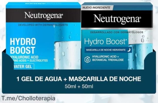 Descubre el super chollo de Neutrogena Hydro Boost Gel y Mascarilla de Noche, ¡hidratación intensa para un rostro radiante que no puedes dejar escapar! Actúa ya antes que se agote