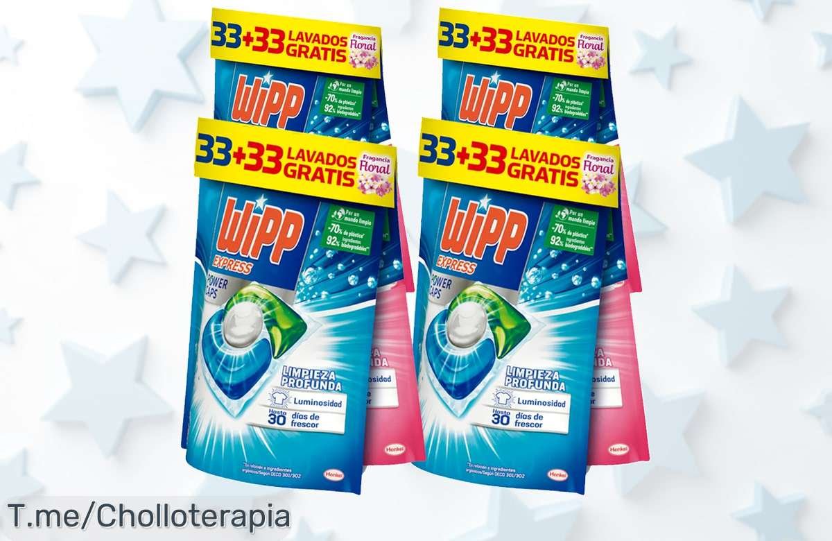 Descubre el super chollo de WIPP Express Power Caps: 264 cápsulas que limpian a fondo y dejan tu ropa fragante. ¡Compra ahora, la oferta es limitada!