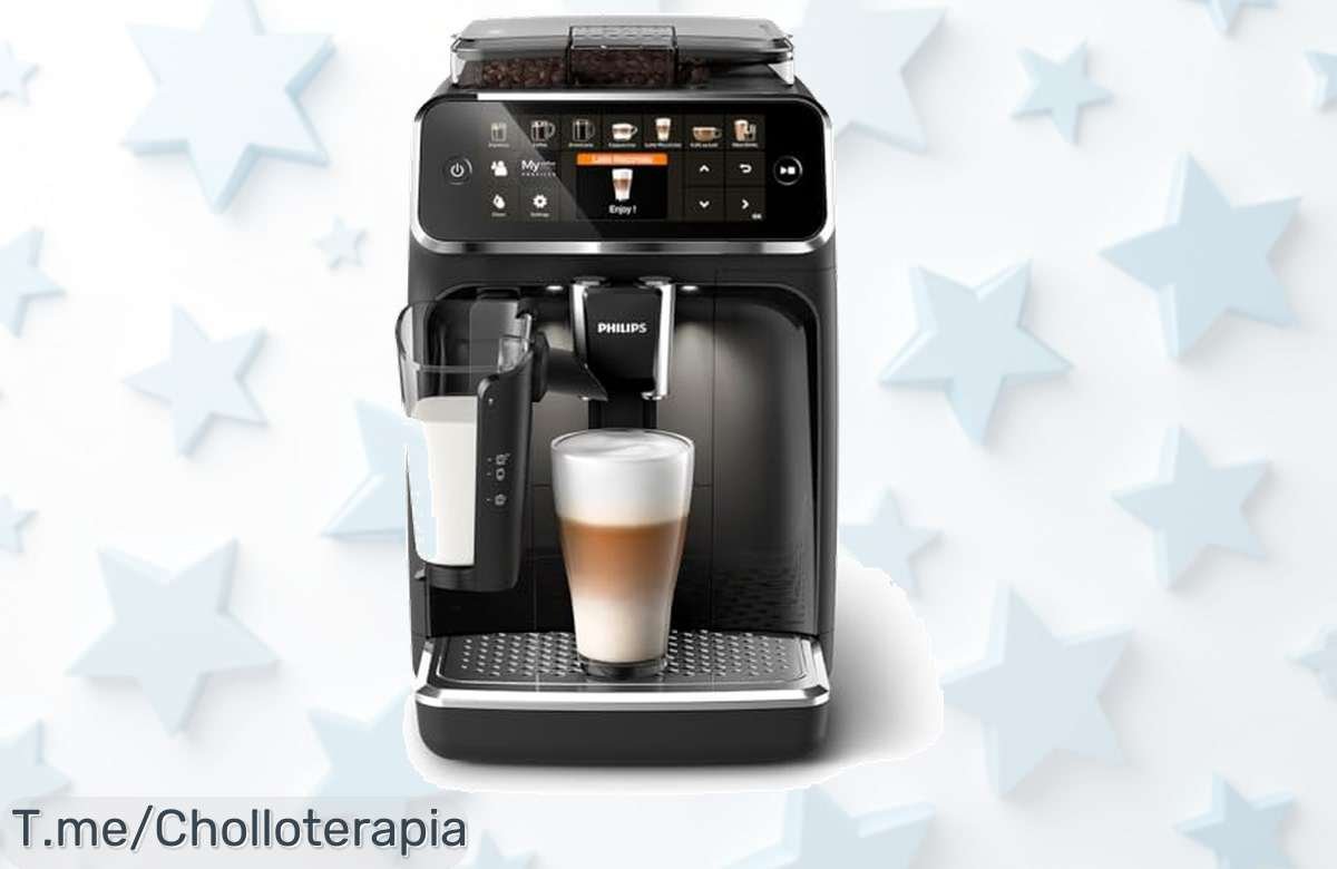 Descubre el super chollo de la Philips Serie 5400: 12 cafés deliciosos con un toque y mañanas inolvidables. ¡No te quedes sin tu máquina, oferta limitada!