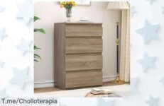 Descubre el super chollo de la cómoda YITAHOME con 4 cajones, perfecta para cualquier rincón Llévatela a un precio loco antes que se acabe esta oferta única y limitada