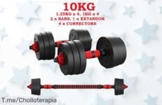 Descubre el super chollo de mancuernas ajustables 2 en 1 y transforma tu entrenamiento con un equipazo que no puede faltar ¡Apresúrate, quedan pocas unidades a un precio loco!