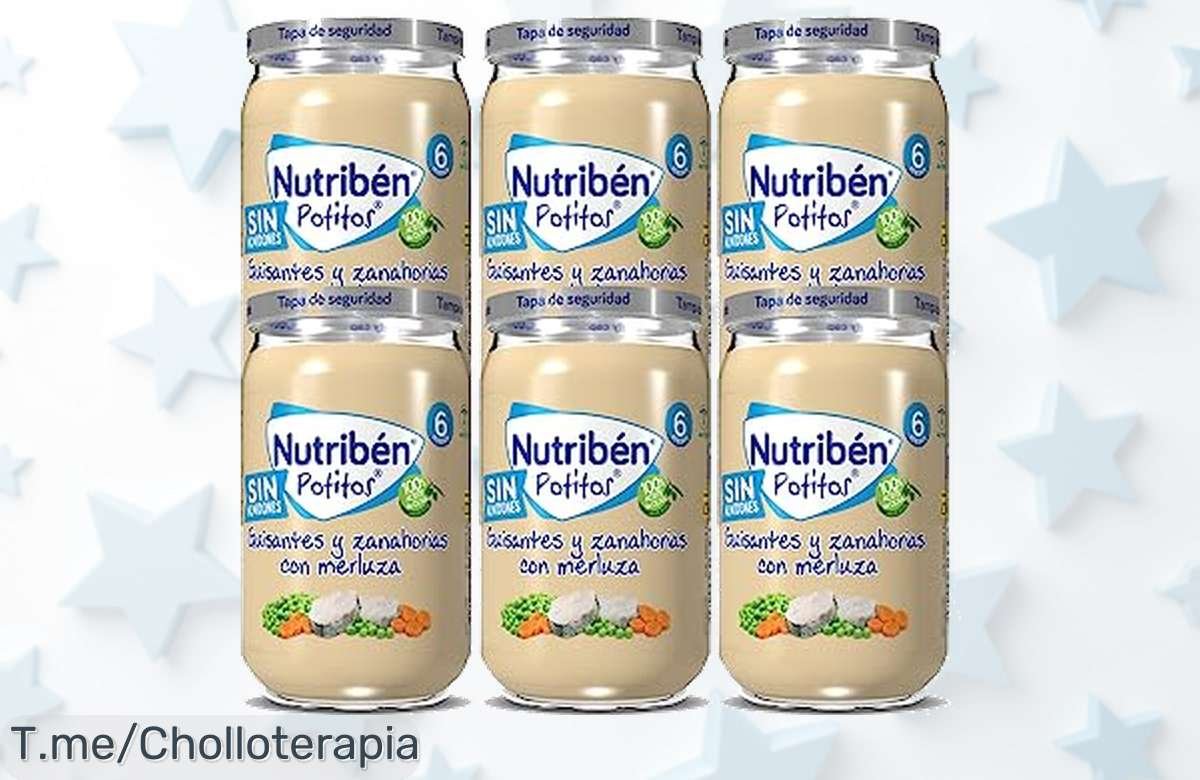 Descubre el super chollo de potitos Nutribén, merluza con guisantes que tu bebé adorará. Aprovecha esta oferta brutal por tiempo limitado y haz feliz a tu pequeño ya mismo.
