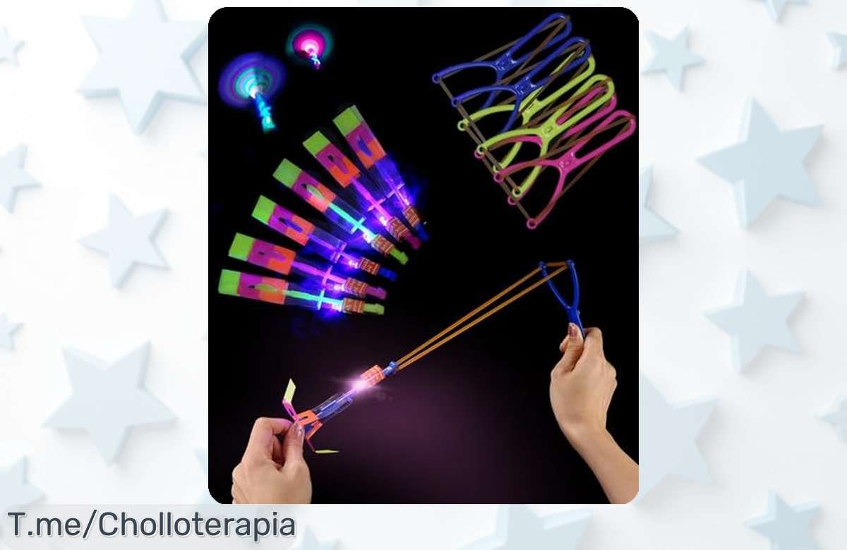 Descubre el super chollo del Kureny Helicóptero con 15 Piezas de Lanzadores LED que hará brillar las noches de tus peques. ¡Compra ya antes de que se agote esta oferta única!