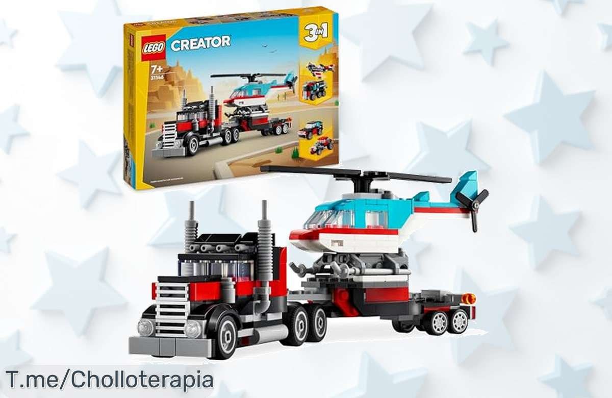 Descubre el súper chollo del LEGO Creator 3 en 1: ¡camión, helicóptero y avión! Juega sin parar con esta oferta única que se agota rápido. ¡Compra ya y vive la aventura!