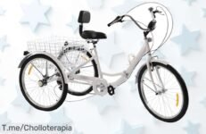 Descubre el triciclo NIGORIY: diversión y seguridad con frenos potentes y 7 velocidades a un precio loco ¡No te pierdas este ofertón, compra ya antes de que se agoten!