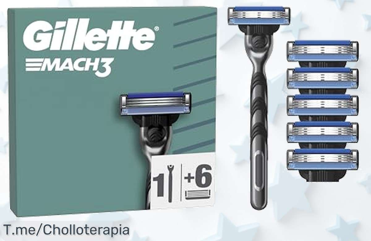 Descubre la Gillette Mach3 con 6 cuchillas ultra afiladas y mango de acero inoxidable a un precio loco, ¡compra ya esta oferta única y siente la diferencia!