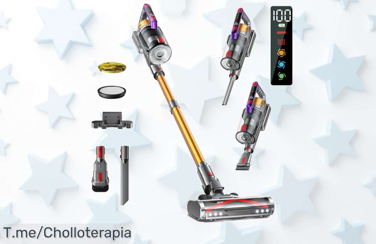 ¡Descubre la Kissof Aspiradora Sin Cable a un precio loco! Limpieza rápida y fácil con su cepillo especial. No dejes pasar este ofertón, compra ya antes que se agote.