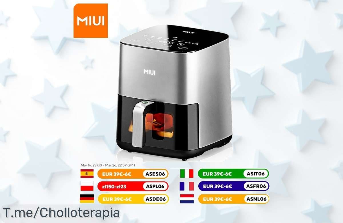 Descubre la MIUI 5L Luftfritteuse: cocina sin aceite, disfruta comidas crujientes y deliciosas como nunca antes. Aprovecha este super chollo, ¡compra ya!