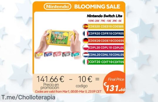 Descubre la Nintendo Switch Lite en Coral, el super chollo que te ofrece diversión al instante con su pantalla táctil ¡No dejes pasar esta oferta única y compra ya antes de que se agote!