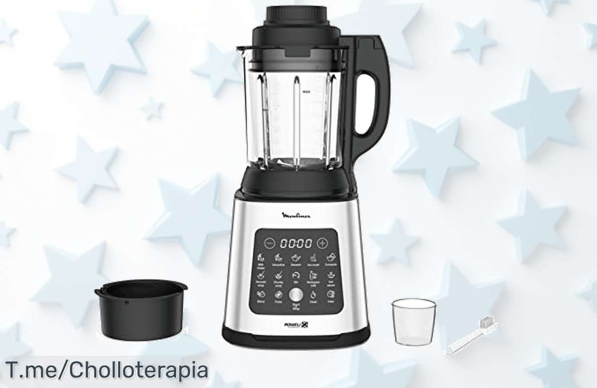 Descubre la batidora Moulinex PerfectMix Cook con 10 programas automáticos y cuchillas ultra rápidas, ¡cocina saludable nunca fue tan fácil! Aprovecha este super chollo ahora.