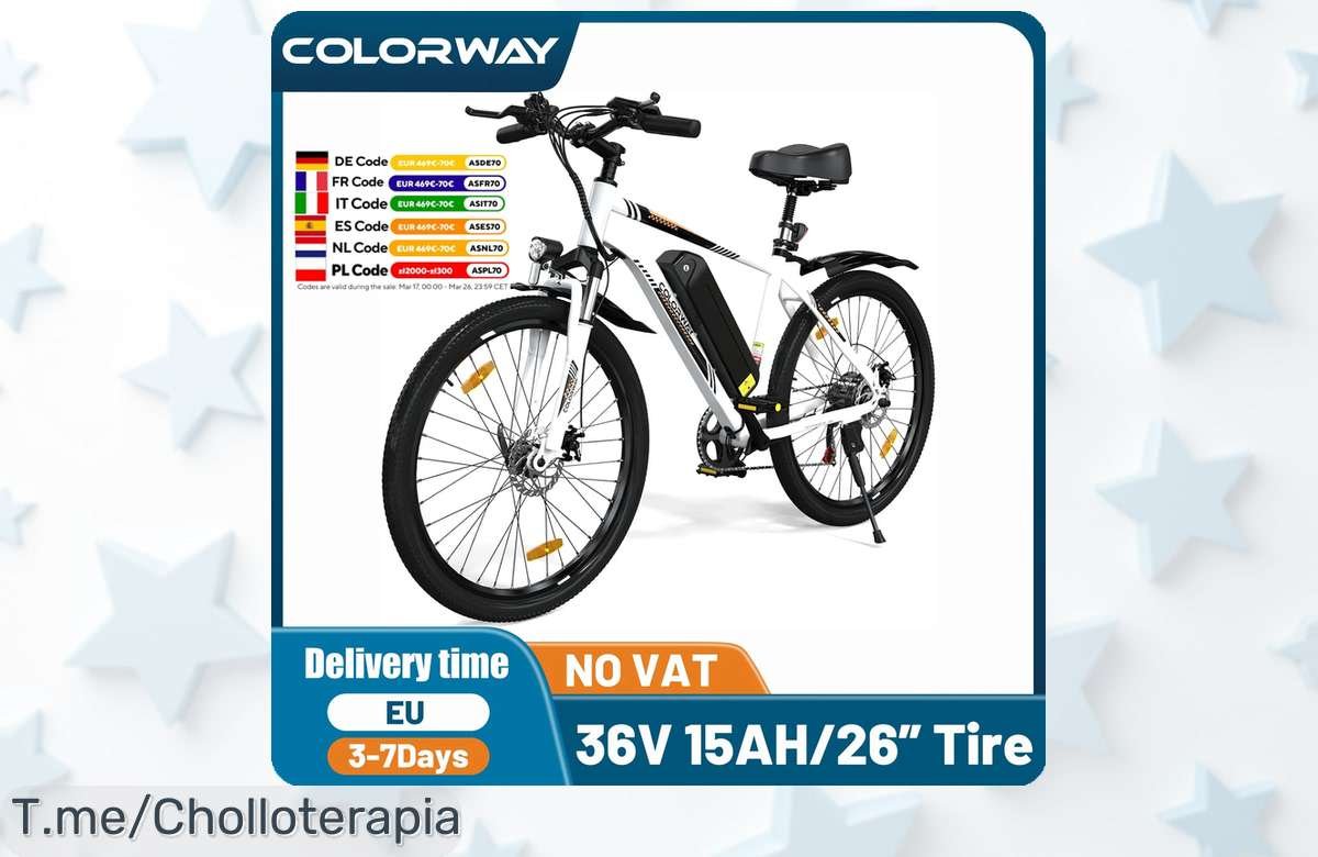 Descubre la bicicleta eléctrica de 26 que te hará sentir libre con un diseño increíble y asistencia de pedal. ¡No pierdas esta ganga única, haz clic ahora!