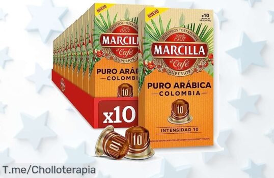 Descubre la explosión de sabor con 100 cápsulas de café colombiano Marcilla Intensidad 9 que elevará tus momentos especiales ¡No te pierdas este ofertón antes de que se acabe!