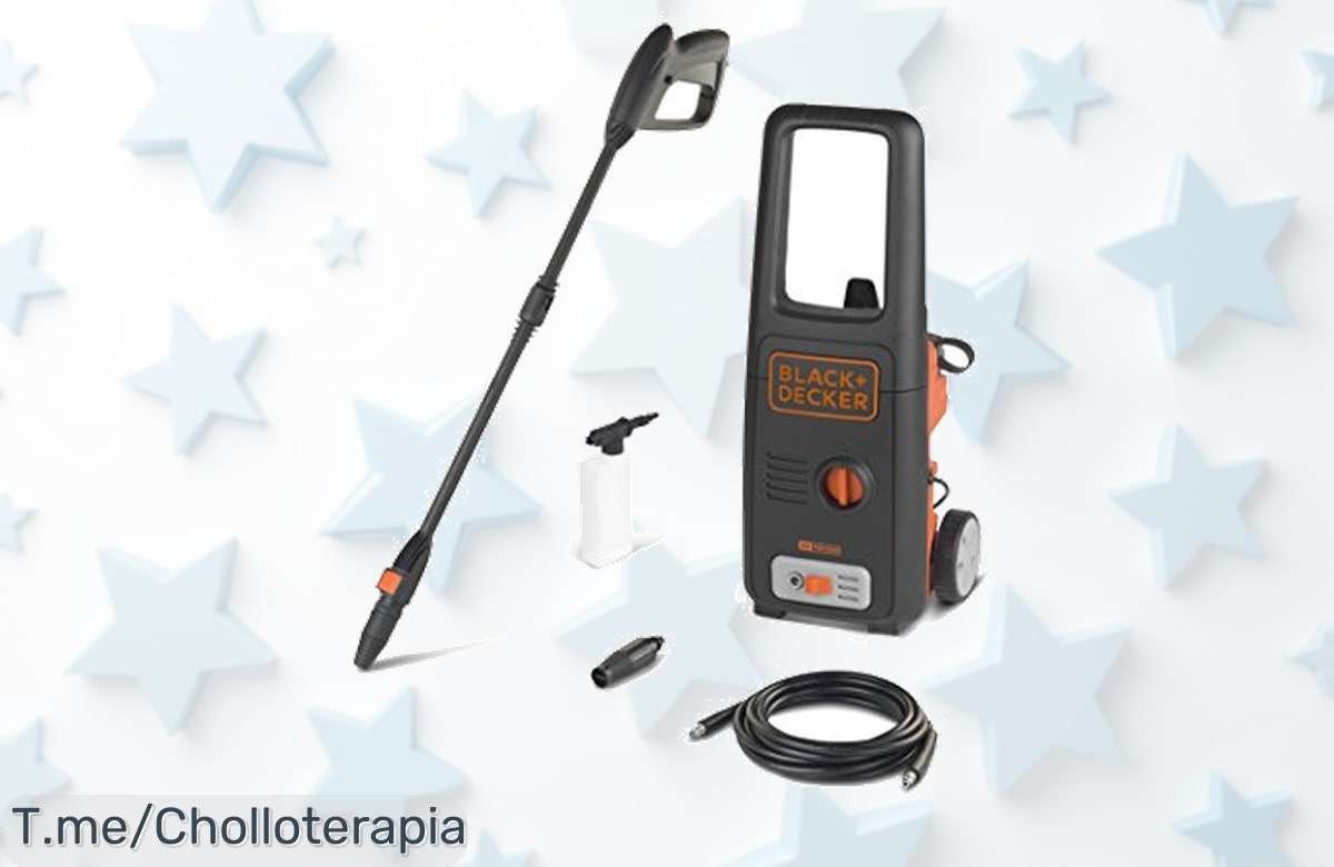 Descubre la increíble hidrolimpiadora Black+Decker BXPW1400E a precio loco, con 1400 W y seis accesorios para limpiar rápido. ¡No te quedes sin la tuya, oferta limitada!