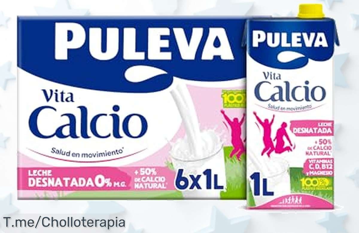 Descubre la leche Puleva Vita Calcio desnatada: ¡super chollo de 6 litros para tus huesos! Oferta limitada que no puedes dejar escapar. Compra ya y siente la diferencia.