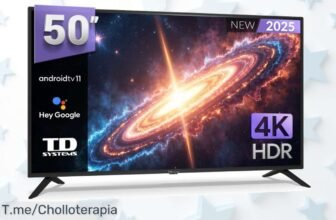 Descubre la magia de la nueva Smart TV 50 4K con comandos de voz, disfruta tus series como nunca antes y aprovecha este super chollo limitado ¡Compra ya y no te quedes sin ella!