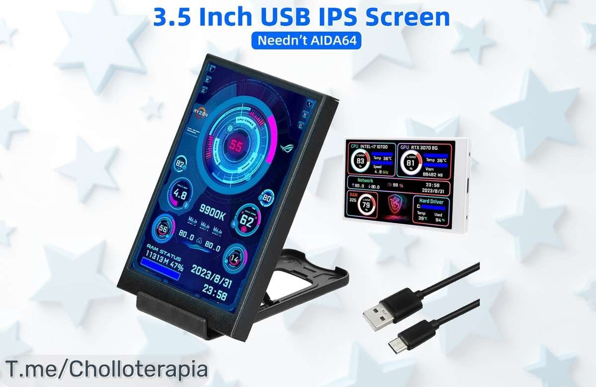 Descubre la pantalla secundaria IPS de 3,5 que transformará tu PC con un ofertón único y nunca visto, ¡compra ya antes de que se acaben las unidades!
