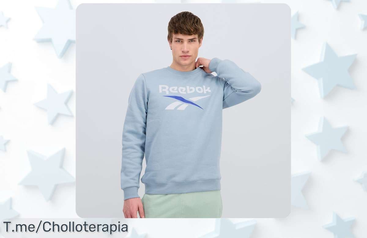 Descubre la sudadera Reebok azul de felpa, un super chollo que te hará lucir increíble y sentirte genial. ¡Aprovecha este ofertón antes de que se agote!