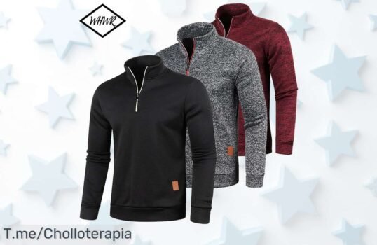 Descubre la sudadera de cuello alto más genial y cómoda del mercado ¡Oferta limitada! No te quedes sin este super chollo, compra ahora y brilla en tu estilo diario