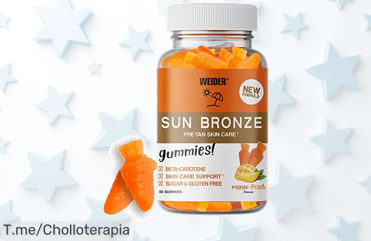Descubre las Weider Sun Bronze Gummies: el super chollo que potenciará tu bronceado con betacaroteno y vitamina A. ¡No dejes pasar esta oferta limitada y cuida tu piel ya!