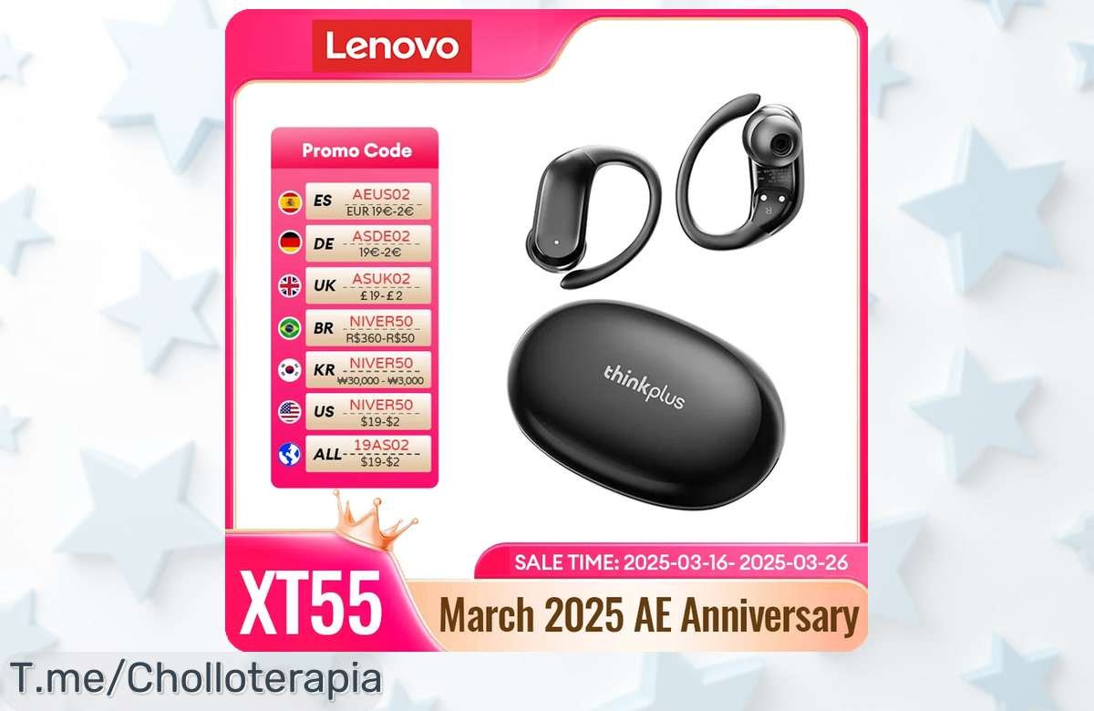 Descubre los Auriculares Lenovo XT55 OWS: sonido HIFI y cancelación de ruido al mejor precio loco, ¡aprovecha este ofertón limitado antes que se acabe!
