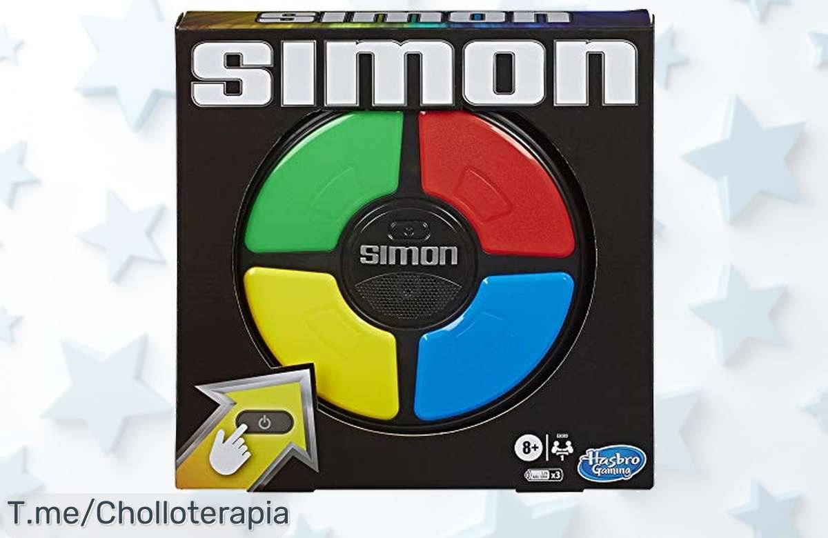 Diviértete y mejora tu memoria con Simon, el super chollo que une a la familia. ¡Reta a tus amigos antes de que se agote! Las risas están garantizadas, no te lo pierdas.