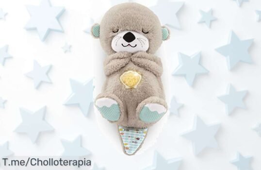 Dulces sueños garantizados con la Nutria Hora de Dormir: música relajante y luces mágicas que harán sonreír a tu bebé ¡No te quedes sin este ofertón limitado!