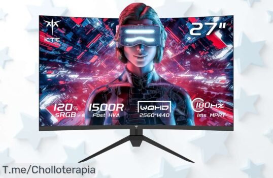Eleva tu juego al máximo con el KTC Monitor Curvo de 27, disfruta una experiencia nunca vista a precio loco, ¡aprovecha este ofertón y compra ya antes de que se agote!