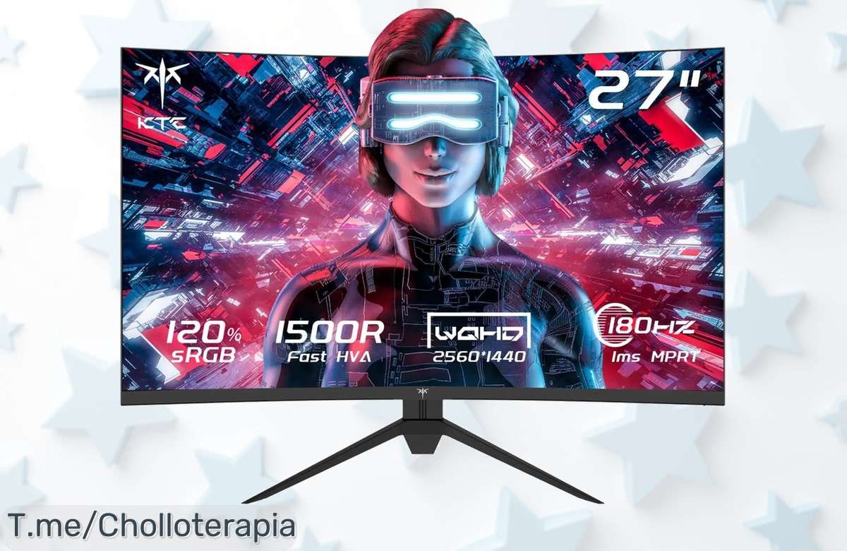 Eleva tu juego al máximo con el KTC Monitor Curvo de 27, disfruta una experiencia nunca vista a precio loco, ¡aprovecha este ofertón y compra ya antes de que se agote!
