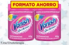 Elimina manchas difíciles en un instante con Vanish Oxi Action y transforma tus lavados ¡Aprovecha este ofertón de 2 paquetes a precio loco justo ahora!