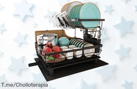 Escurreplatos de Acero Inoxidable con Drenaje Automático: ¡Haz brillar tu cocina con este ofertón único! No lo dejes escapar, las unidades son limitadas y se va volando